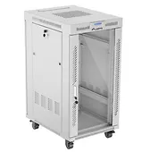 Lanberg Szafa stojąca rack 19'' 22U 600x800 szara drzwi szklane LCD flack pack