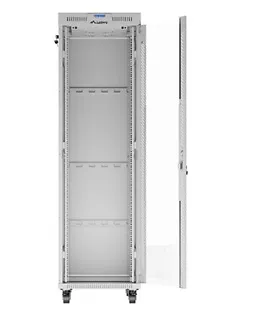 Lanberg Szafa stojąca rack 19'' 42U 600x800 szara drzwi szklane flack pack