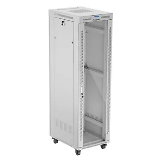 Lanberg Szafa stojąca rack 19'' 42U 600x800 szara drzwi szklane flack pack