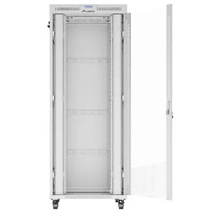 Lanberg Szafa stojąca rack 19'' 42U 800x1000 szara drzwi szkalne flat pack