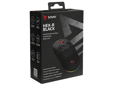 Mysz Gamingowa SAVIO HEX-R Black ARGB 7 programowalnych przycisków