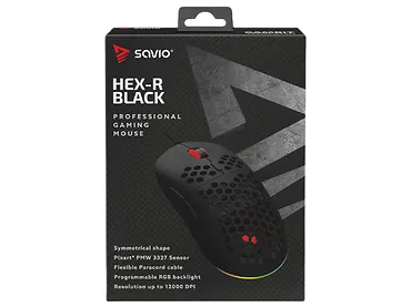 Mysz Gamingowa SAVIO HEX-R Black ARGB 7 programowalnych przycisków