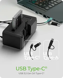 IcyBox Stacja dokująca IB-2924MSCL-C31 Docking & CloneStation                    1x 2,5"/3,5" do 1x M.2 NVMe & M.2 NVMe do M.2 NVMe