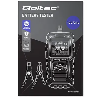 Qoltec Tester akumulatora cyfrowy  z wyświetlaczem LCD | 12V | 24V | 3Ah-400Ah