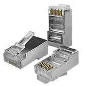 Qoltec Wtyk przelotowy złącze RJ45 | CAT5e | FTP | Pass Through |       Pozłacane styki | 100 sztuk