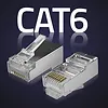 Qoltec Wtyk przelotowy złącze RJ45 | CAT6 | FTP | Pass Through |  Pozłacane styki | 100 sztuk