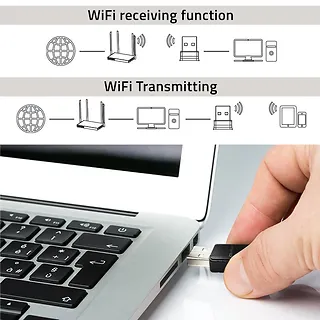 Qoltec Adapter bezprzewodowy Ultra szybki DUAL mini WiFi  2 x 2dBi       Standard AC | 1300Mbps