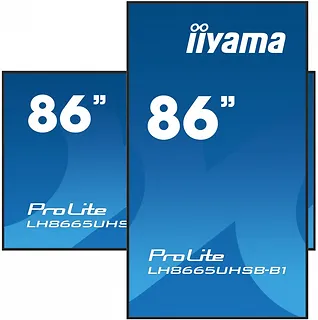 IIYAMA Monitor 86 cali LH8665UHSB-B1, 24/7, IPS, ANDROID 11, 4K, 800cd, iiSignage2, SDM, 2x HDMI, DP, 2x USB,2x 10W, RJ45, WiFi, 4/32GB, PION/POZIOM, 400x400