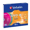 Verbatim DVD-R 16x 4.7GB 5P Slim Colour     43557