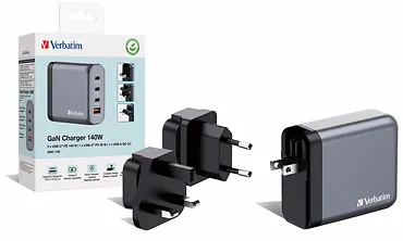 Verbatim Ładowarka GNC-140 32203 GaN 140W, PD 3.1, QC 3.0  3x USB-C, 1x USB-A, UE / UK