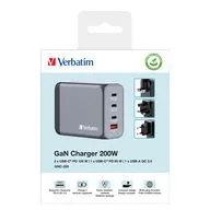 Verbatim Ładowarka GNC-200 32204 GaN 200W, PD 3.0, QC 3.0,  3x USB-C, 1x USB-A, UE/UK