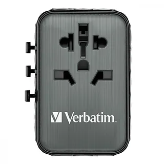 Verbatim Adapter podróżny UTA-05 32120 ładowarka GaN 65W 180 krajów, 2x USB-C, 2x USB-A, PD 65W, QC 4+