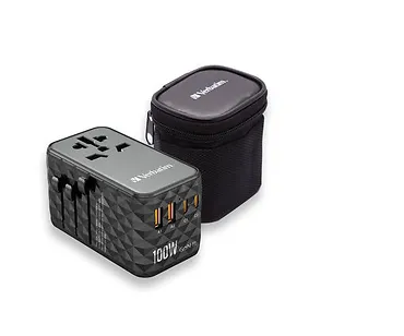 Verbatim Adapter podróżny UTA-06 32121 ładowarka  GaN  PD 100W, QC 4+,  2x USB-C, 2x USB-A, 180 krajów