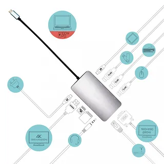 i-tec Stacja dokująca USB-C Metal Nano Dock HDMI/VGA with LAN + Universal Charger 100W