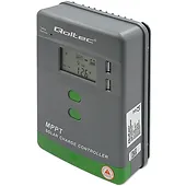 Qoltec Solarny regulator ładowania MPPT z czujnikiem temperatury  20A | 12V / 24V | LCD | 2 x USB