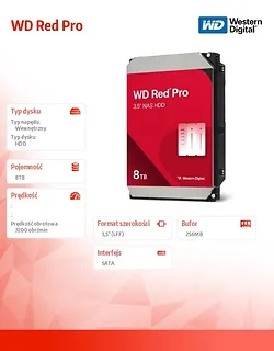 Western Digital Dysk HDD Red Pro 8TB 3,5 SATA III WD8005FFBX