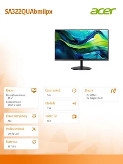 Acer Monitor 32 cala SA322QUAbmiipx