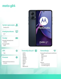 Motorola Smartfon moto g84 8/256 Outer Space