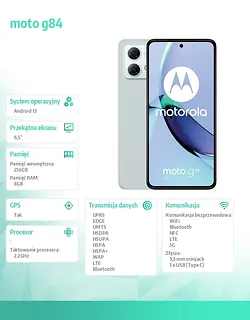 Motorola Smartfon moto g84 8/256 Ballad Blue