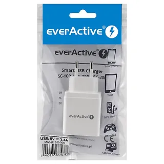 everActive Ładowarka sieciowa 3x USB 3,4A Iq smart charging Biała