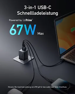 Anker Ładowarka sieciowa Prime 735 67W 2xUSB-C 1xUSB-A Czarna