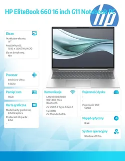 HP Inc. Notebook EliteBook 660 G11 U5-135U 512GB/16GB/W11P/16.0   A37VZET