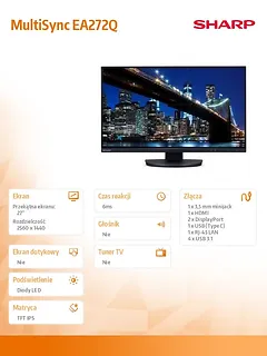 Sharp Monitor MultiSync EA272QB 27 cali czarny