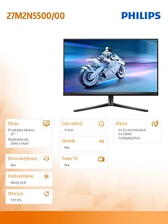 Philips Monitor 27M2N5500 27 cali IPS 180Hz HDMIx2 DP Pivot