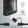 AXAGON EEM2-GTS2 Obudowa zewnętrzna aluminiowa bezśrubowa USB-C 3.2 Gen 2 M.2 NVMe & SATA SSD + USB-A - USB-C redukcja