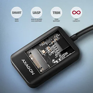 AXAGON ADM2-CM Adapter USB-C Gen 2 M.2 NVMe/SATA SSD