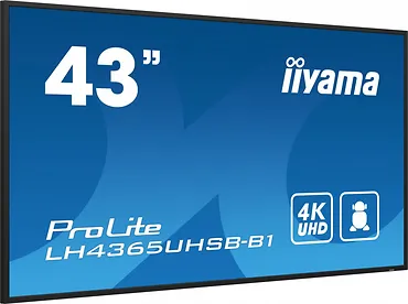 IIYAMA Monitor 43 cale LH4365UHSB-B1 24/7, IPS, ANDROID 11, 4K, 800cd, iiSignage2, SDM, 2x HDMI, DP, 2x USB,2x 10W, RJ45, WiFi, 4/32GB, PION/POZIOM, 400x400(vesa)