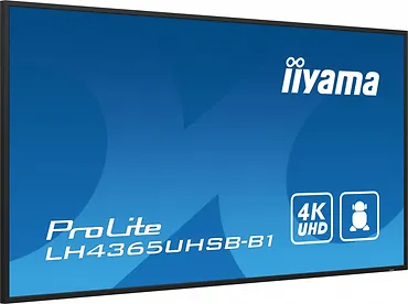 IIYAMA Monitor 43 cale LH4365UHSB-B1 24/7, IPS, ANDROID 11, 4K, 800cd, iiSignage2, SDM, 2x HDMI, DP, 2x USB,2x 10W, RJ45, WiFi, 4/32GB, PION/POZIOM, 400x400(vesa)