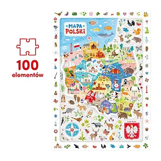 CzuCzu Puzzle obserwacyjne - Mapa Polski 100 elementów