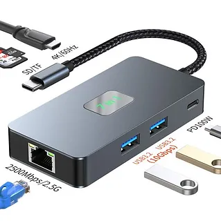 TB Adapter USB C (7w1) HDMI USB SD/TF RJ45 PD