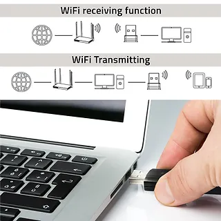 Qoltec Szybki bezprzewodowy adapter USB DUAL Wi-Fi 2 x 2dBi | Standard  AC | USB 3.0 | 1200Mbps