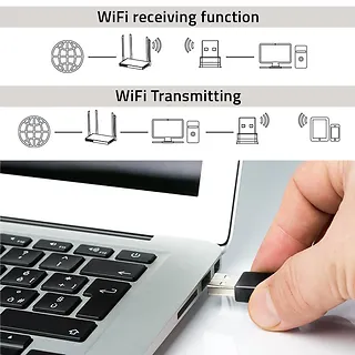 Qoltec Bezprzewodowy ultra szybki mini adapter NANO WiFi | Standard N | USB 2.0 | 300Mbps