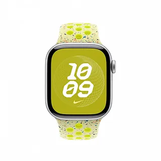 Apple Pasek sportowy Nike w kolorze promiennym zielonożółtym do koperty 42 mm - rozmiar S/M