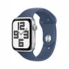 Apple Watch SE GPS, koperta 40 mm z aluminium w kolorze srebrnym z paskiem sportowy w kolorze denim - rozmiar S/M