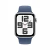 Apple Watch SE GPS, koperta 40 mm z aluminium w kolorze srebrnym z paskiem sportowy w kolorze denim - rozmiar S/M