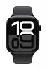 Apple Watch Series 10 GPS, koperta 42 mm z aluminium w kolorze onyksu z paskiem sportowym w kolorze czarnym - rozmiar S/M