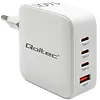 Qoltec Ładowarka sieciowa 140W GaN | 5-20V | 2.5-5A | 3xUSB-C PD | 1xUSBQC 3.0 | Biała