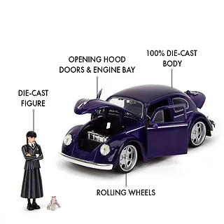 JADA TOYS Pojazd z figurką Wednesday Volkswagen Beetle 1:24