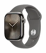 Apple Watch Series 10 GPS + Cellular, koperta 42 mm z tytanu w kolorze naturalnym z paskiem sportowym w kolorze górskiej szarości - rozmiar S/M