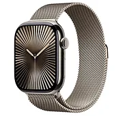 Apple Watch Series 10 GPS + Cellular, koperta 46 mm z tytanu w kolorze naturalnym z bransoletą mediolańską w kolorze naturalnego tytanu - rozmiar M/L