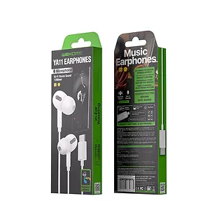 WEKOME Słuchawki przewodowe HiFi jack 3,5 mm (Białe)