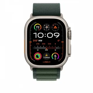 Apple Opaska Alpine w kolorze ciemnozielonym do koperty 49 mm - rozmiar L - elementy z tytanu w kolorze naturalnym