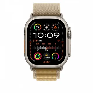 Apple Opaska Alpine w kolorze beżu do koperty 49 mm - rozmiar M - elementy z tytanu w kolorze naturalnym