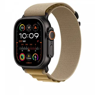 Apple Opaska Alpine w kolorze beżu do koperty 49 mm - rozmiar L - elementy z tytanu w kolorze czarnym