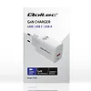 Qoltec Ładowarka sieciowa 45W GaN | 5-20V | 1.5-3A | 1xUSB-C PD | 1xUSB QC 3.0 | Biała