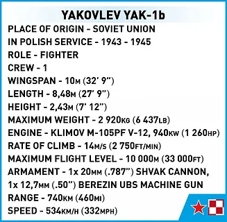 Cobi Klocki Klocki Yakovlev Yak-1b